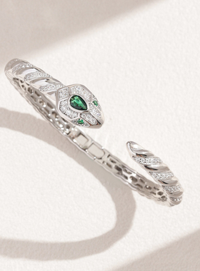 卓蝶通体纯银灵蛇本命蛇年手镯女