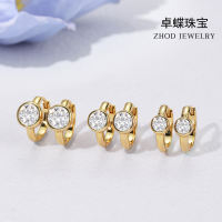 Zhuodie Jewelry Moissanite earrings for Women S925, a pair of silver gold-plated and set Moissanite diamond ear rings, a simple yet elegant gift thumbnail 8