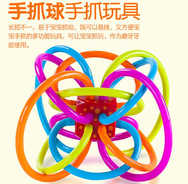 美國原裝曼哈頓球牙膠 手抓球 嬰兒咬膠固齒器 抓握訓(xùn)練