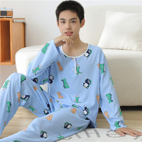 夏季青少年绵绸睡衣套装