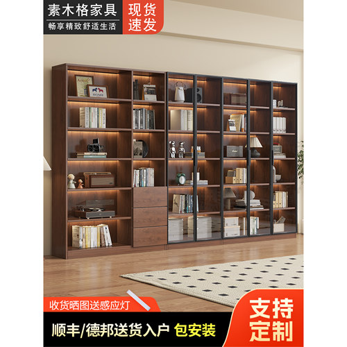 定制复古风中古书柜玻璃门展示柜