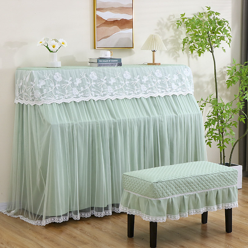 高级感欧式钢琴防尘罩子全罩蕾丝轻奢高档钢琴套全包盖布现代简约