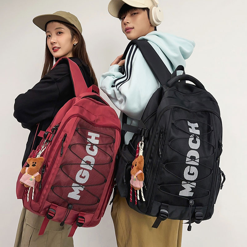 美式工装风双肩包男大容量户外