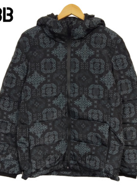 全新正品CLOT PUFFED DOWN JACKET丝绸龙纹休闲羽绒服厚外套