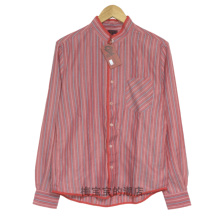 折扣现货 CLOT STRIPED COLLARLESS SHIRT条纹立领休闲衬衫