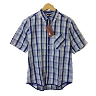 休闲棉衬衫 全新正品 SHIRT格子条纹五分袖 CHECKER CLOT PIPING