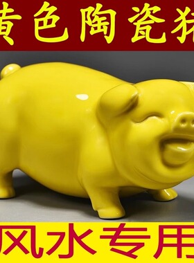 黄色陶瓷公猪摆件十二生肖动物小猪家居可爱猪装饰吉祥物工艺礼品