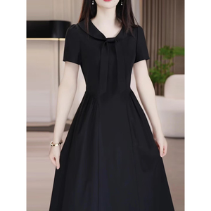 连衣裙2026新款女夏十三行今年流行爆款气质名媛赫本风感黑色
