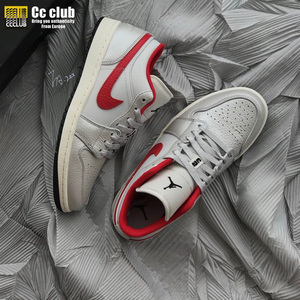 ccclub Air Jordan 1 Low AJ1 乔1低帮 白红 篮球鞋 DA4668-001