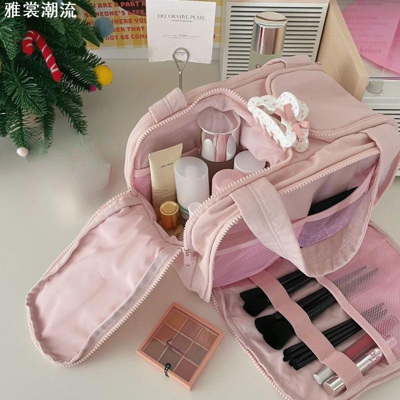 多功能化妆包双宽女旅行收纳袋收纳新款大容量开口高端洗漱