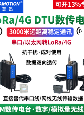 艾莫迅485无线收发通讯LoRa传输数传电台PLC以太网口转4G DTU模块