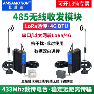 艾莫迅485无线收发通讯LoRa传输数传电台PLC以太网口转4G DTU模块