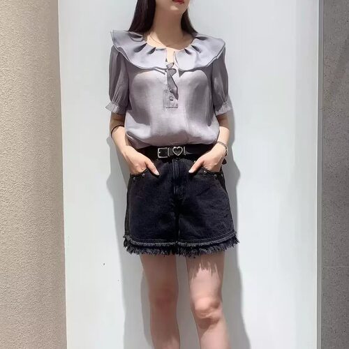 IBUD伊布家夏季甜美莱赛尔衬衫