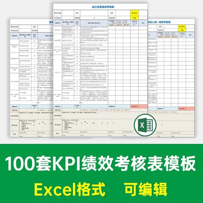 KPI绩效考核表公司财务采购销售行政部门员工岗位业绩指标考核表