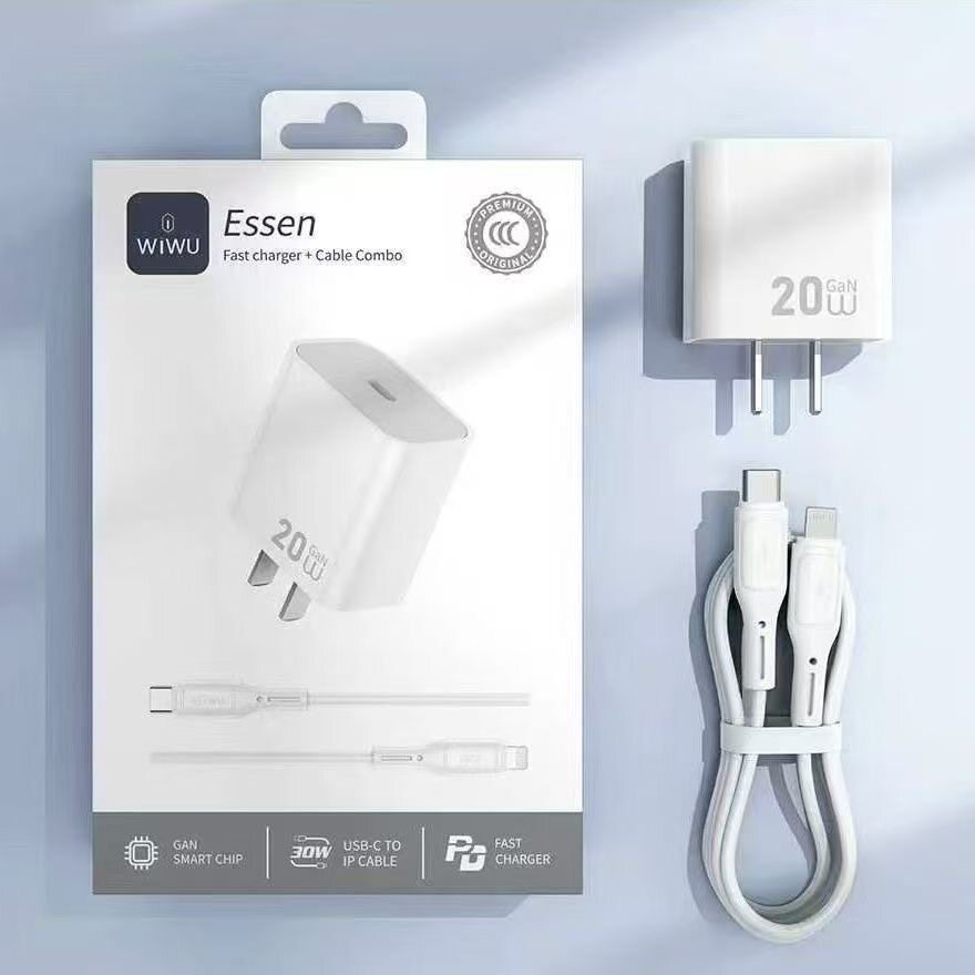 吉玛仕官方3c认证wiwu20wPD氮化镓C-C充电器套装适用苹果15/16/17