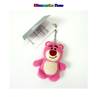 日本东京迪士尼 粉色扁扁草莓熊挂件 包包挂饰