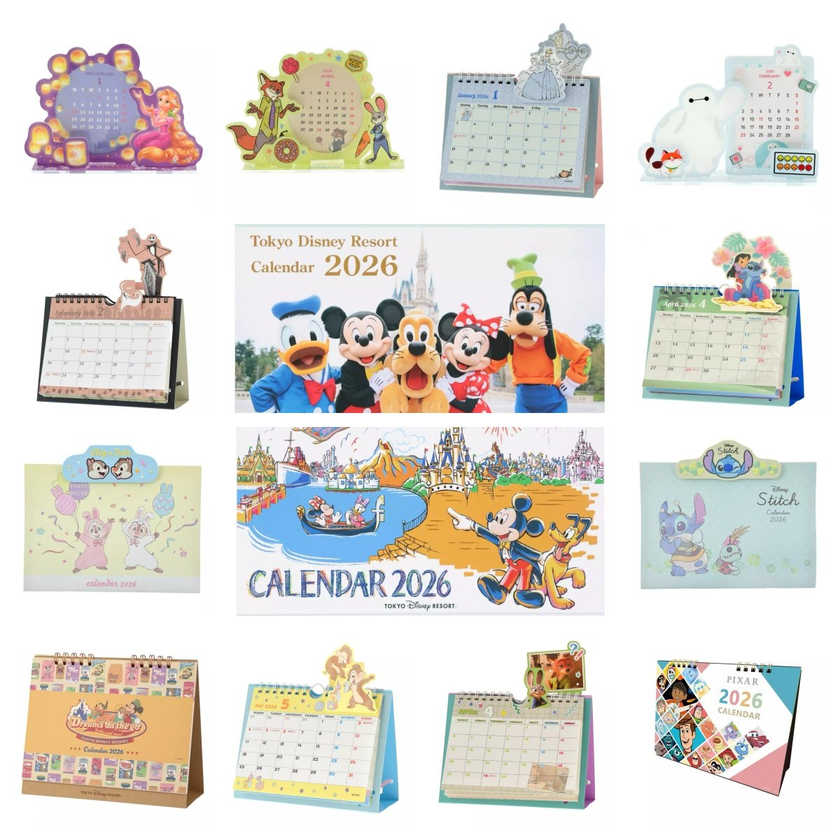 日本东京迪士尼2026年日历台历挂历合集米奇家族米奇米妮唐老鸭