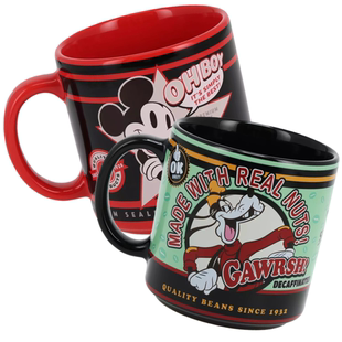 日本东京迪士尼园区 米奇红色印花oh boy大容量咖啡杯马克杯水杯