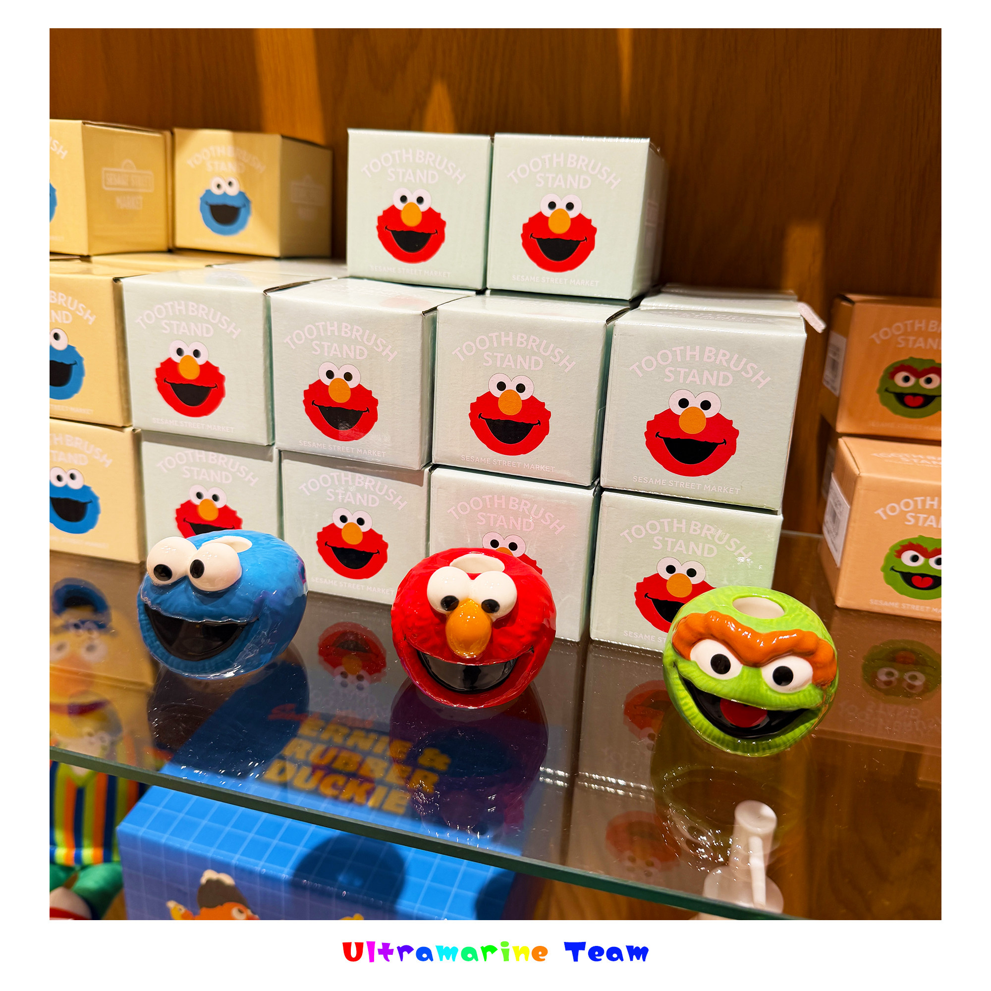 日本本土芝麻街sesame street 家居生活用品牙刷支架陶瓷牙刷座