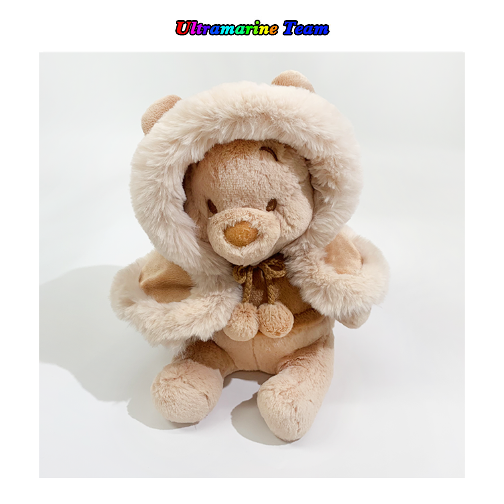 日本东京迪士尼 冬日暖绒系列限定 小熊维尼 噗噗 公仔