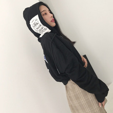 潮 拉链开衫 AMOSTU2019初秋新款 外套女chic连帽露肩冠军卫衣女短款