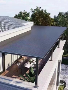 铝合金双层隔热铝瓦遮阳防水雨棚别墅区凉亭顶瓦长城板阳光房铝瓦