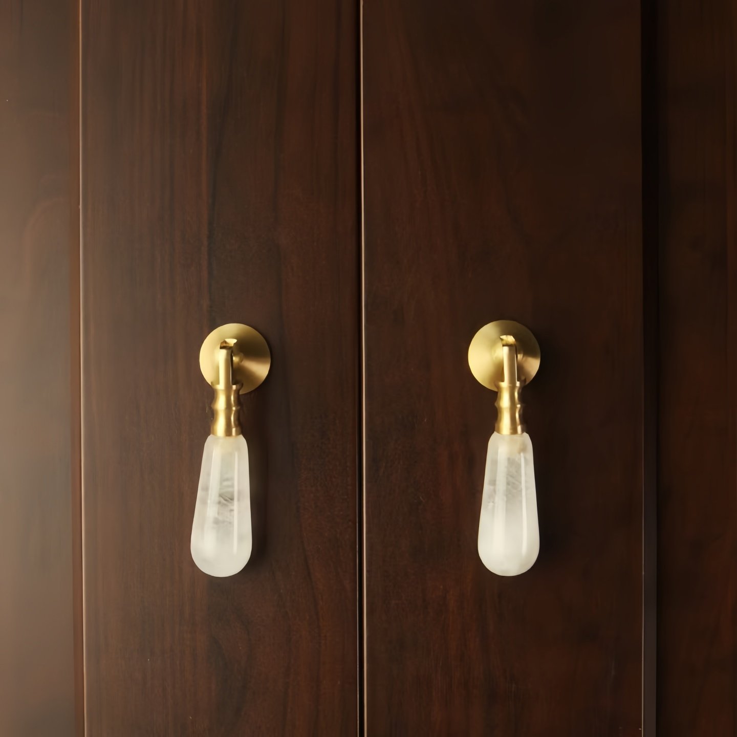 天然水晶黄铜小拉手北欧轻奢高端小众衣橱柜门抽屉家具单孔把手,基础建材,小拉手,淘宝优惠券,粉丝福利购,淘宝优惠卷