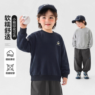 右欧男童卫衣春秋季男孩圆领学院上衣宝宝早秋宽松衣服儿童童装潮