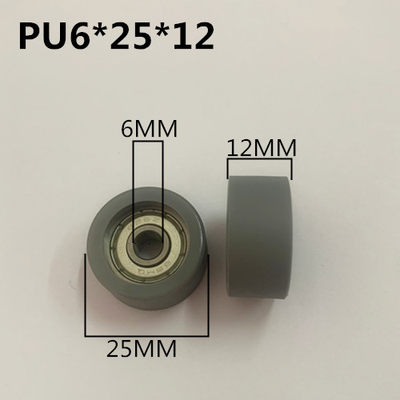 626包胶轴承耐磨PU静音胶轮内径6聚氨酯滚轮滑轮小轮6*25*12