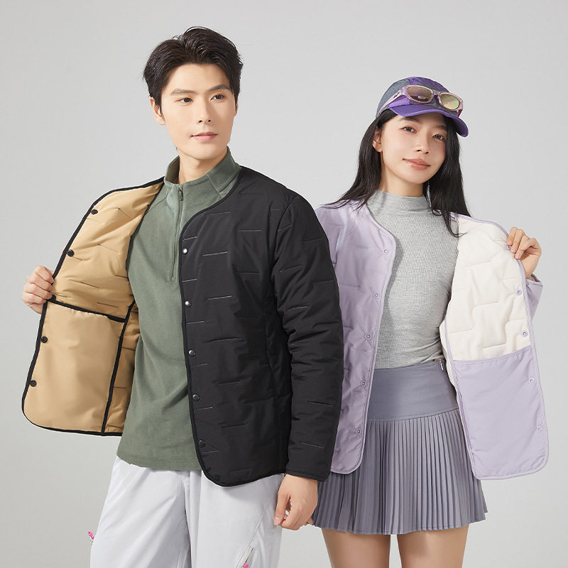QINGFAN情侣款三防羊毛外套秋冬休闲女2025轻薄加厚加绒短款棉服