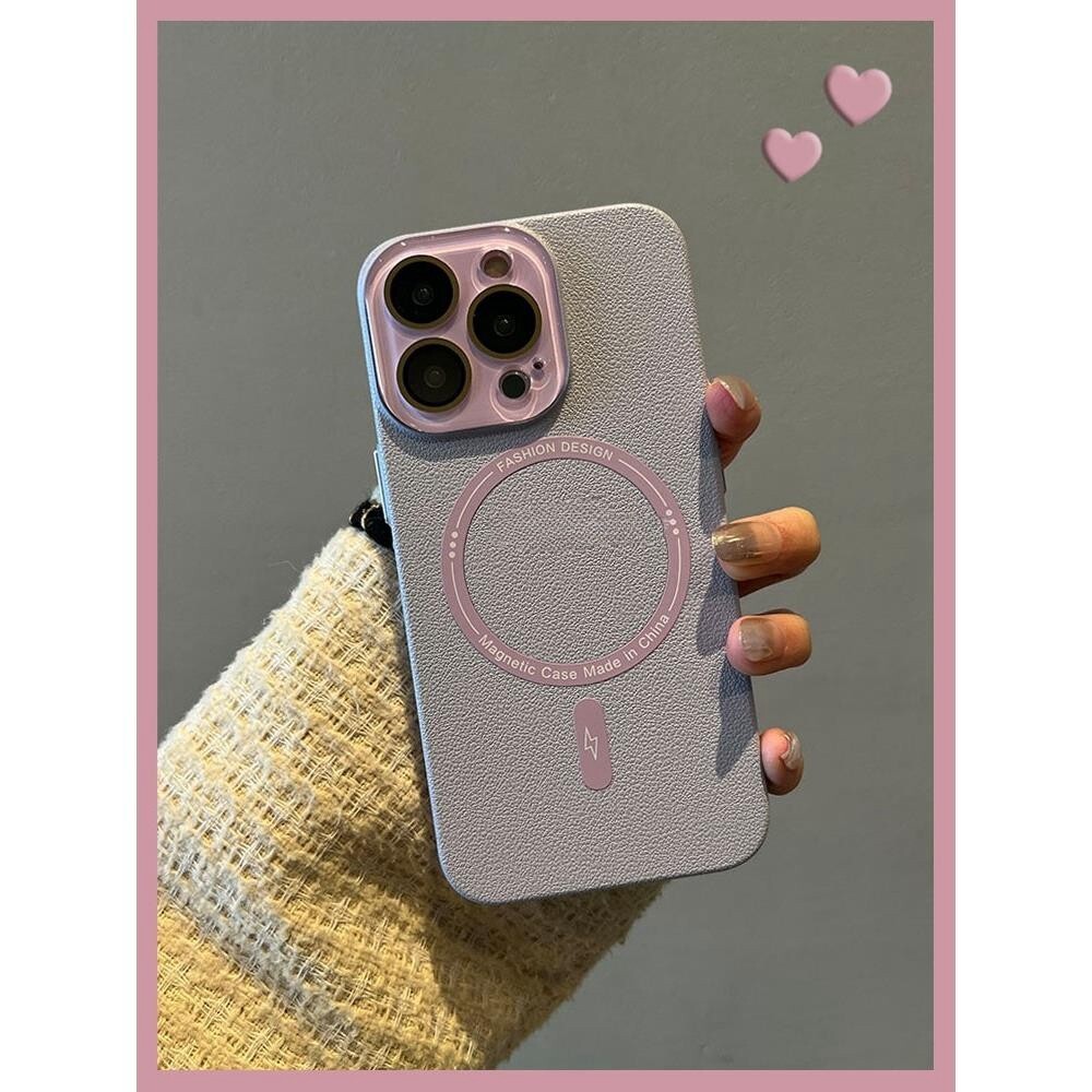新款高级感个性磁吸适用于苹果17promax手机壳磨砂iPhone15plus紫色全包16防指纹14男女13pro轻奢防摔保护套