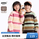条纹拼色保暖厚款 安奈儿童装 冬新款 毛衣针织衫 男女童圆领长袖