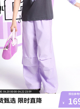 【商场同款】安奈儿童装女童裤子夏新款休闲透气紫色AG526674