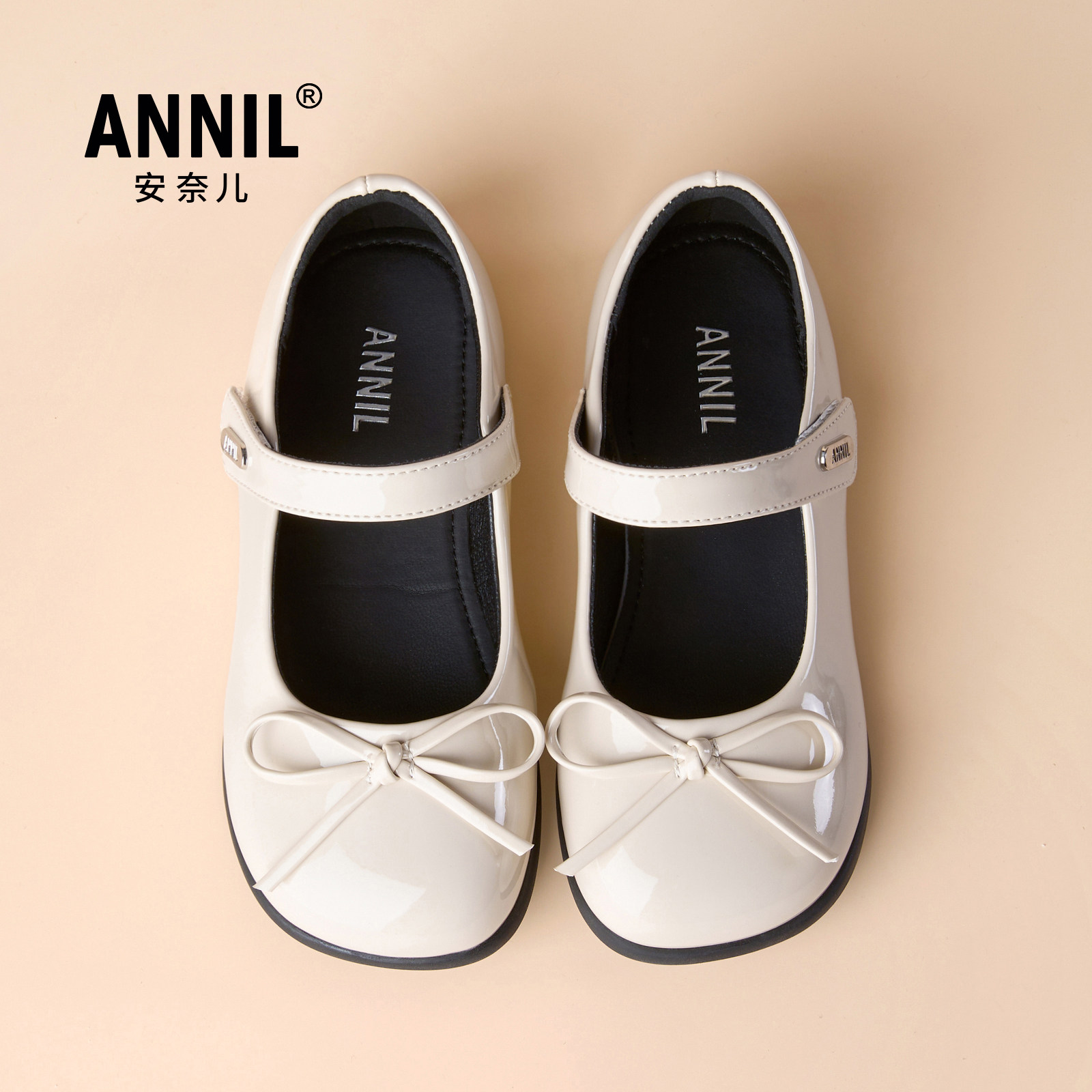 安奈儿小朋友夏天鞋子女童软底皮鞋女孩演出舞蹈百搭黑色公主鞋子
