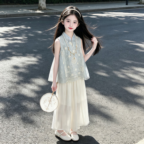 女童2026新款国风无袖汉服套装