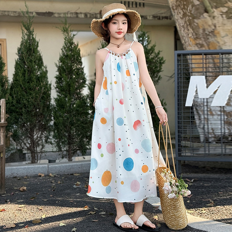 女童吊带连衣裙夏装2025新款