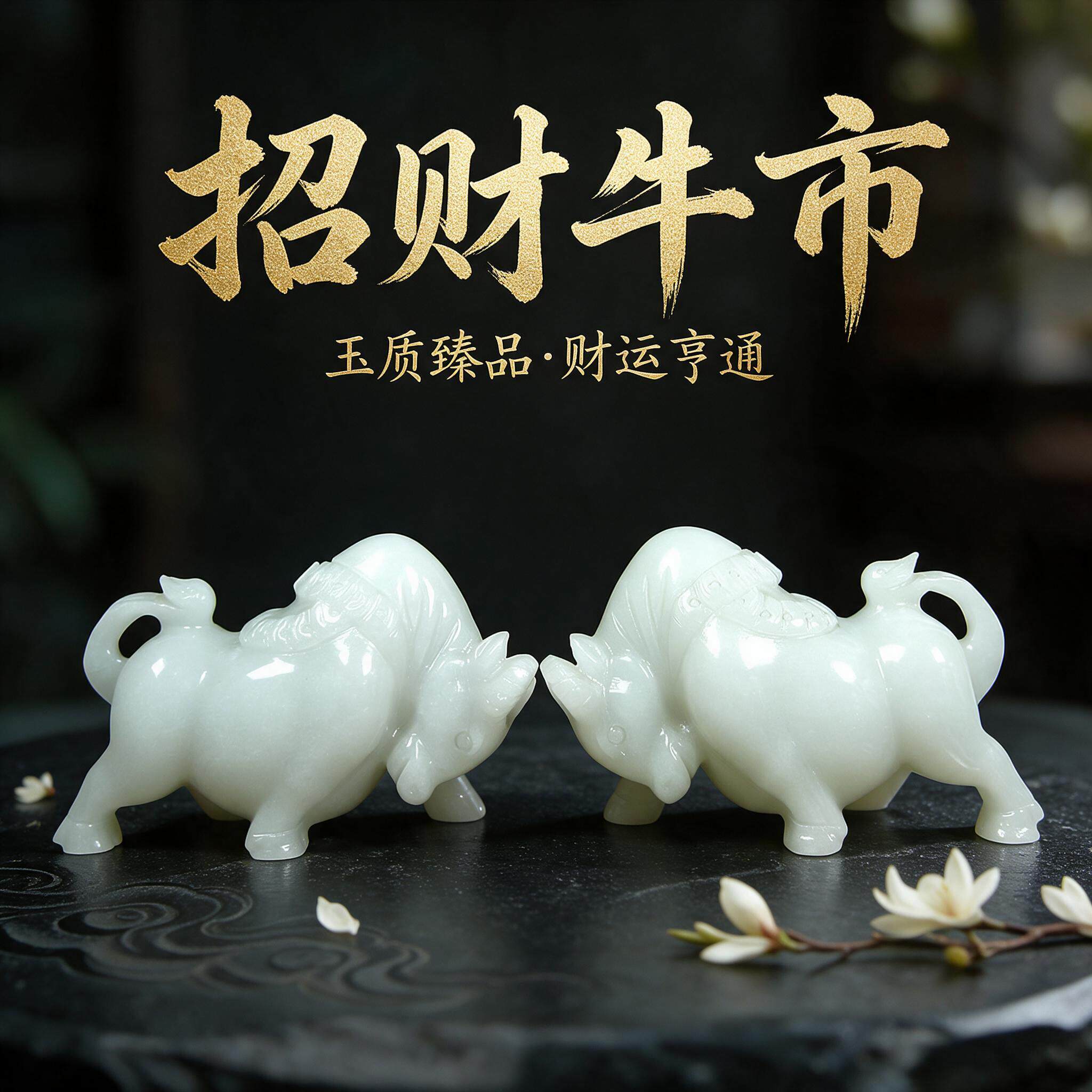 精品天然白玉雕牛奇石玉石原石家居摆件送礼收藏客厅玄关摆设