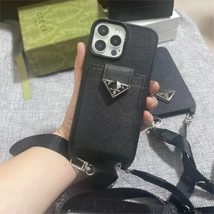 欧美大牌插卡适用苹果17proMax手机壳iPhone13pro斜挎挂绳12官网15Promax高级感16Promax防摔16Pro女款 14Pro