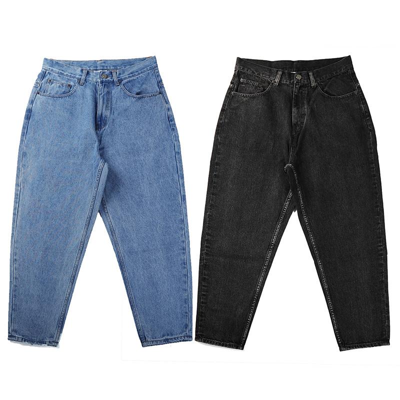 radium锥形水洗牛仔裤日系复古萝卜裤宽松九分休闲裤city boy风格