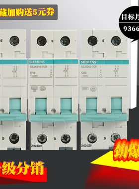 西门子2P63A总开5SJ62637CR双进双出400V零火双断 6A-50A正品保证