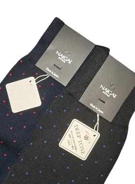 DEEPTONE日本进口男士商务绅士正装袜中筒西装棉袜波点袜