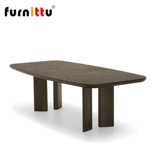 furnittu创意设计师家具北欧轻奢客厅餐厅实木多人SANDY/桑迪桌子