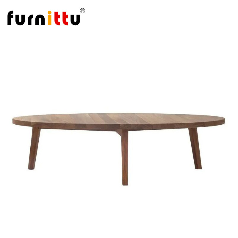 furnittu创意设计师家具北欧经典客厅实木圆形边几GRAY 49 矮桌