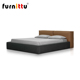 bed furnittu设计师家具北欧轻奢极简软包豆腐块靠背 tab 双人床