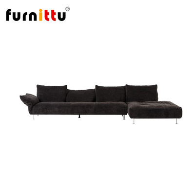 furnittu意式艺术转角布艺沙发