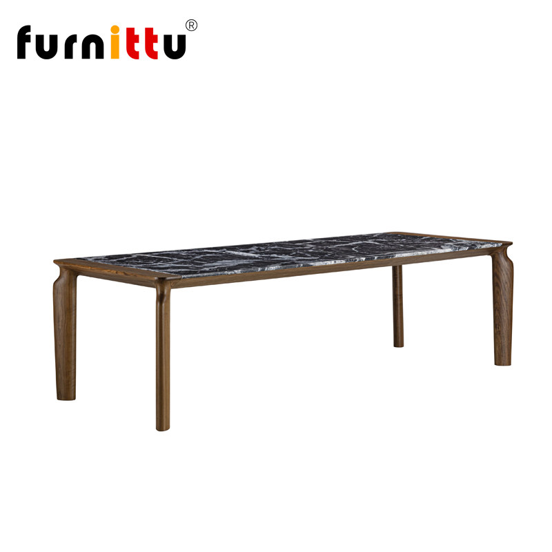 furnittu创意设计师家具北欧实木 AMPHORA/双耳瓶大理石桌面餐桌 - 实物图