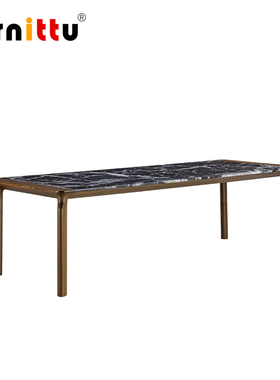 furnittu创意设计师家具北欧实木 AMPHORA/双耳瓶大理石桌面餐桌