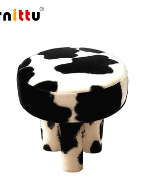 furnittu创意设计师家具北欧简约休闲凳RITMO/天鹅绒软垫圆形矮凳