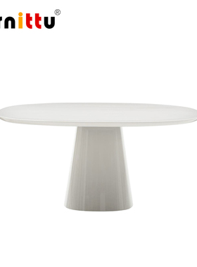 furnittu创意设计师家具意式极简客厅大理石Allure O'椭圆形餐桌