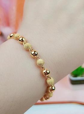 合金手链 大珠珠手链光珠手链素款轻奢磨砂时尚百搭气质手链简约